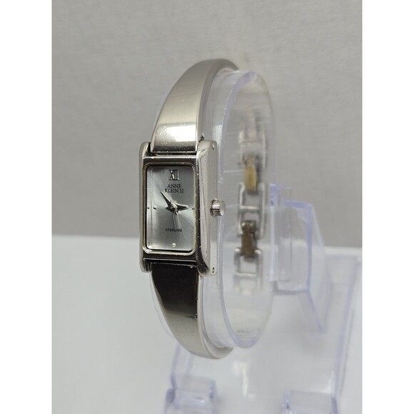 Anne Klein II Womens Sterling Silver 925 Classic Tank Bracelet Watch New Battery main image 5